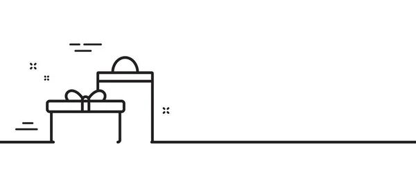 Κουτί Δώρου Εικονίδιο Γραμμής Τσαντών Παρόν Πώληση Σημάδι Σύμβολο Αγορών — Διανυσματικό Αρχείο