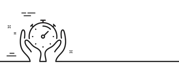 タイマーラインアイコン 時間管理記号 ストップウォッチのシンボル 最小限の線のイラストの背景 タイマーラインアイコンパターンバナー ホワイトウェブテンプレートのコンセプト ベクトル — ストックベクタ