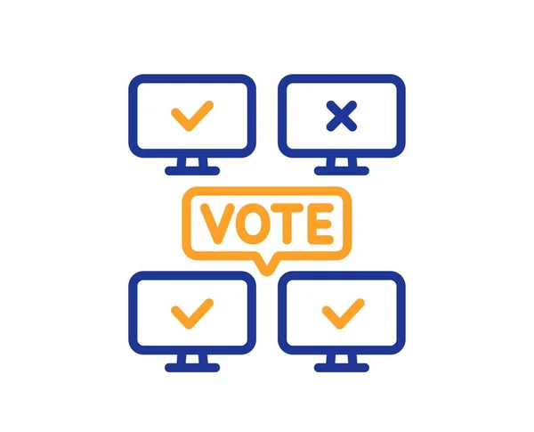 Online Voting Line Icon Internet Vote Sign Web Election Symbol — Stock Vector