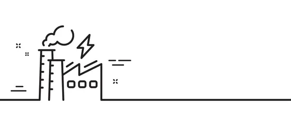 Elektricitetsfabrikens Ikon Typ Elektrisk Energi Blixt Bult Symbol Minimal Linje — Stock vektor