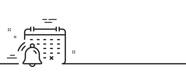 Anmälan Kalender Linje Ikon Bjälleralarmskylt Larmklockans Symbol Minimal Linje Illustration — Stock vektor