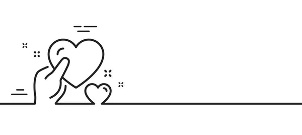 Mantenga Icono Línea Corazón Cuidado Signo Emoción Amor Símbolo San — Archivo Imágenes Vectoriales