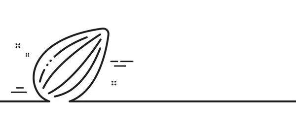 Ikona Řádku Mandlové Ořechy Chutné Ořechy Znamení Veganský Symbol Jídla — Stockový vektor
