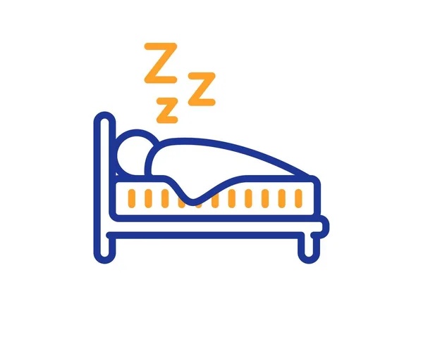 Ícone Linha Sono Sinal Cama Descanso Símbolo Humano Para Dormir —  Vetores de Stock