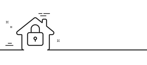 Ikona Linii Blokady Znak Ochronny Symbol Kłódki Minimalne Tło Ilustracji — Wektor stockowy