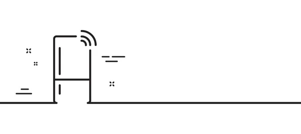 Refrigerator Wifi Function Line Icon Fridge Sign Freezer Storage Symbol — Stock Vector