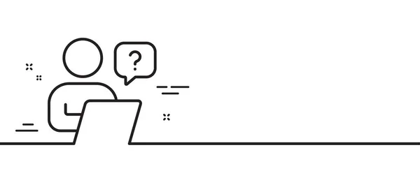 Icono Línea Pregunta Línea Pídele Ayuda Subcontratar Símbolo Soporte Fondo — Archivo Imágenes Vectoriales