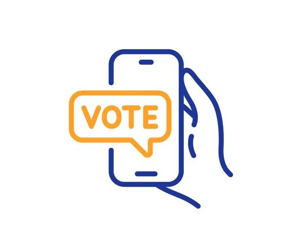 Ícone Linha Votação Online Assinatura Voto Internet Símbolo Eleição Conceito —  Vetores de Stock