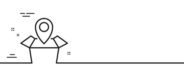 Ikonen För Paketspårning Leveransövervakningsskylt Sändningsplatsens Symbol Minimal Linje Illustration Bakgrund — Stock vektor