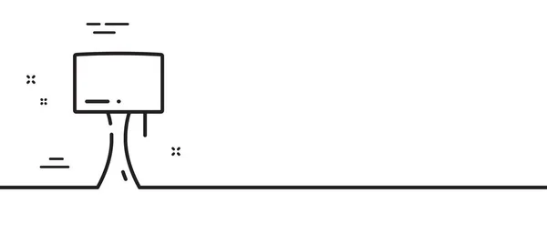 Ligne Lampe Table Icône Panneau Lumineux Chevet Intérieur Illuminer Symbole — Image vectorielle