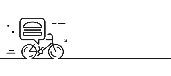 Entrega Comida Ícone Linha Bicicleta Sinal Ordem Refeição Sem Contacto —  Vetores de Stock