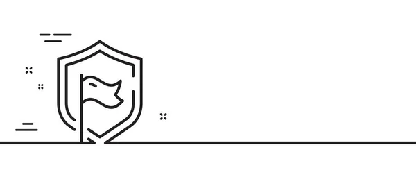 Icono Línea Escudo Firma Privacidad Segura Símbolo Defensa Segura Fondo — Vector de stock