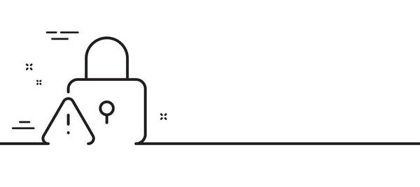 Ikoon Slot Waarschuwingsbord Voor Hangsloten Beveiligingssymbool Minimale Lijn Illustratie Achtergrond — Stockvector