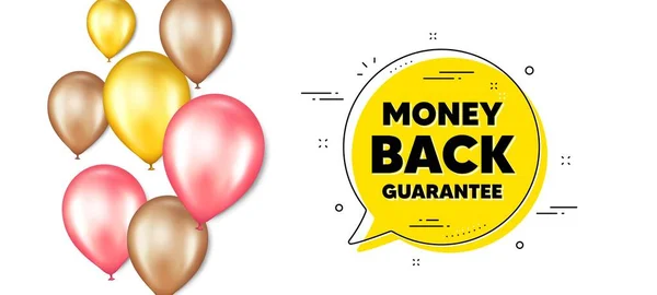 Geld Zurück Garantie Werbebanner Für Luftballons Mit Chat Blase Promo — Stockvektor