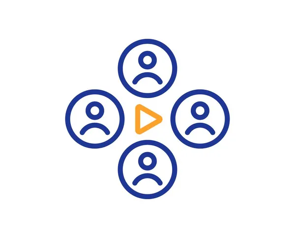 Εικονίδιο Γραμμής Τηλεδιάσκεψης Διαδικτυακό Σήμα Συνάντησης Σύμβολο Ομαδικής Εργασίας Βίντεο — Διανυσματικό Αρχείο