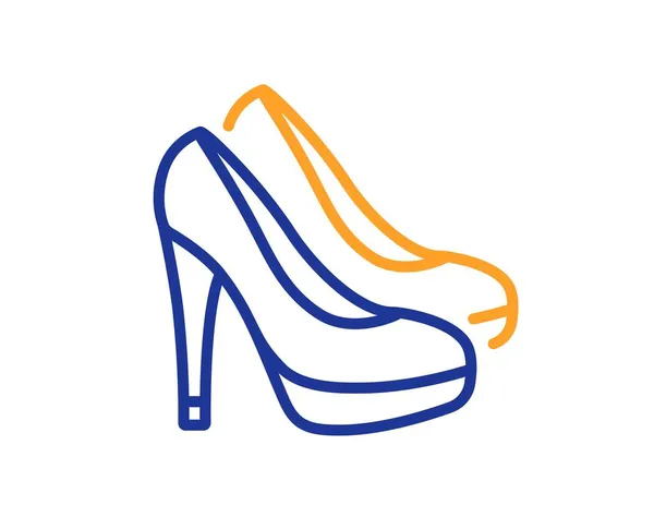 Kadın Ayakkabıları Çizgisi Ikonu Kadın Ayakkabısı Tabelası Moda Yüksek Topuklu — Stok Vektör