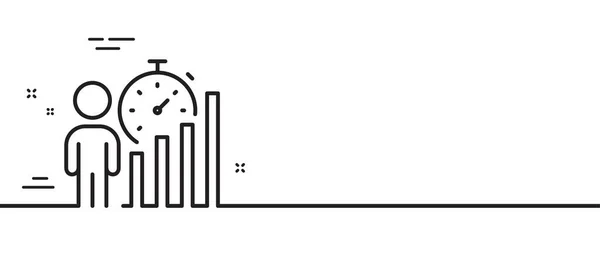 Icono Línea Estadísticas Empresariales Señal Reunión Empleados Trabajando Símbolo Resultados — Vector de stock