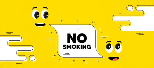 Non Fumare Striscione Cartone Animato Faccia Chat Bolla Sfondo Smetti — Vettoriale Stock