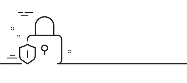 Ikona Linii Blokady Znak Zabezpieczający Kłódkę Osłona Dostępu Minimalne Tło — Wektor stockowy
