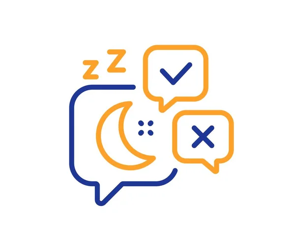 Sleep Line Icon Nachtruhe Chat Blase Mit Mondsymbol Bunte Dünne — Stockvektor