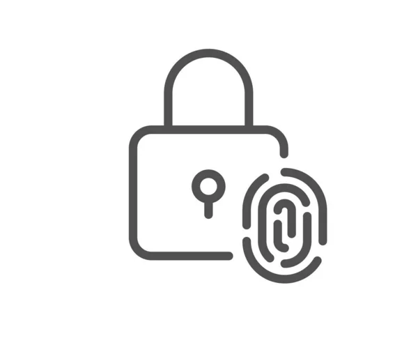 Ikona Zámku Otisků Prstů Skenování Otisků Prstů Symbol Biometrické Identity — Stockový vektor