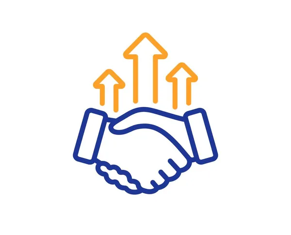 Üzletvonal Ikon Üzleti Kézfogás Jel Befektetési Növekedési Diagram Szimbólum Színes — Stock Vector