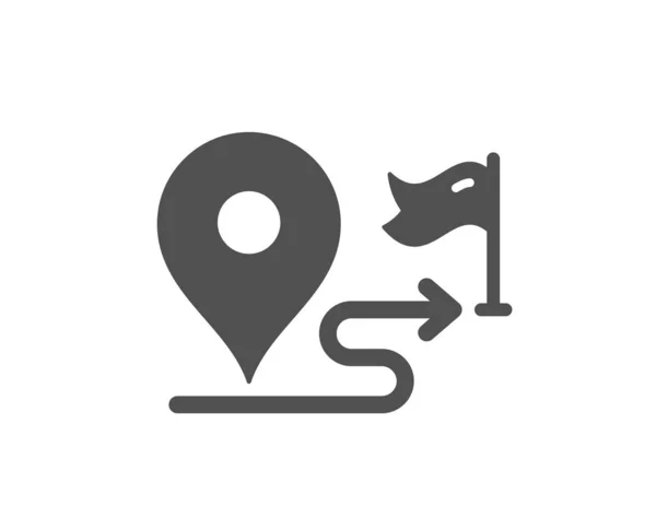 Εικονίδιο Ποιότητας Ταξιδιού Πινακίδα Δρόμου Σύμβολο Απόστασης Χάρτη Διαδρομής Κλασικό — Διανυσματικό Αρχείο