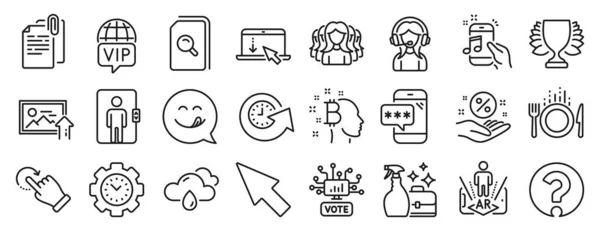 Set Von Business Symbolen Wie Musik Telefon Lebensmittel Online Voting — Stockvektor