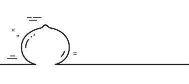 Macadamia fındık hattı ikonu. Lezzetli fındık işareti. Vejetaryen gıda sembolü. Asgari çizgi çizimi arka planı. Macadamia fındık hattı ikon desenli pankart. Beyaz ağ şablonu konsepti. Vektör