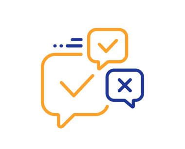 Çevrimiçi oylama çizgisi simgesi. İnternet oylama tabelası. Web seçim sembolü. Renkli ince çizgi ana hatları. Doğrusal stil çevrimiçi oy kullanma simgesi. Düzenlenebilir felç. Vektör