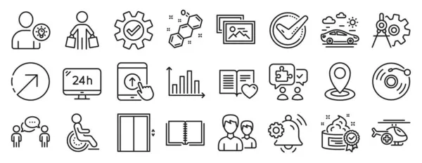 Set Von Business Symbolen Wie Benutzer Idee Bestätigt Buch Symbole — Stockvektor