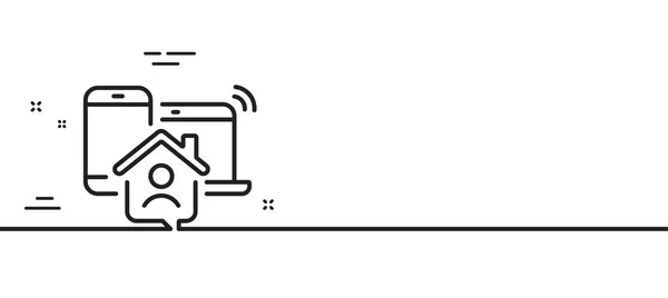 Trabajar Icono Línea Casa Señal Trabajo Independiente Símbolo Empleado Oficina — Archivo Imágenes Vectoriales