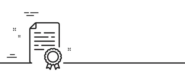 毕业证书行图标 文档文件页签名 办公便笺符号 最小线条图解背景 证书行图标模式横幅 白色网络模板的概念 — 图库矢量图片