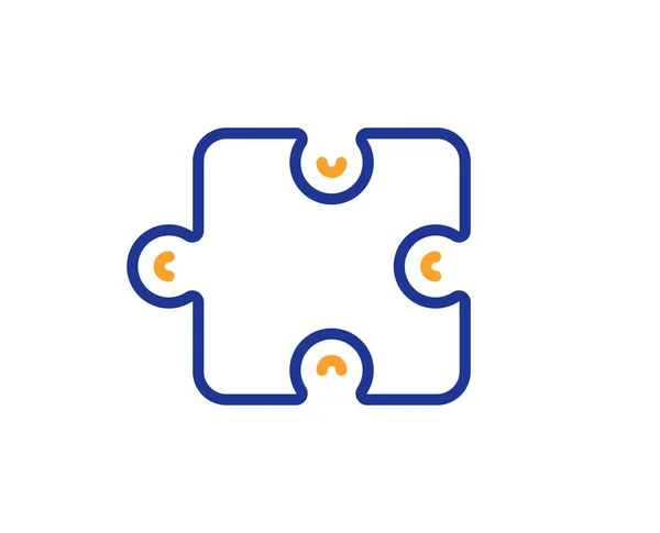Puzzle Pieza Icono Línea Jigsaw Juego Forma Signo Elemento Estrategia — Vector de stock