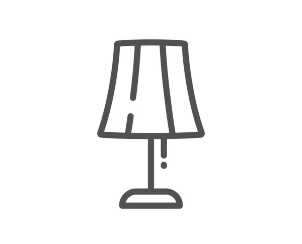 Ligne Lampe Table Icône Panneau Lumineux Chevet Intérieur Illuminer Symbole — Image vectorielle