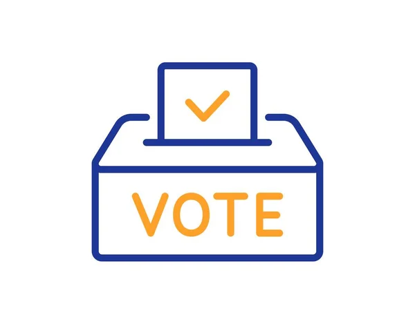 Ψηφίστε Εικονίδιο Γραμμής Πλαισίου Ψηφοδέλτιο Σύμβολο Δημόσιων Εκλογών Πολύχρωμο Λεπτή — Διανυσματικό Αρχείο