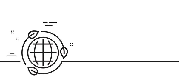 Icône Ligne Énergie Écologique Signe Monde Vert Symbole Puissance Écologique — Image vectorielle