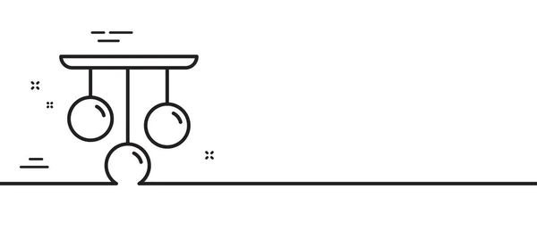 吊灯线图标 固定灯的标志 室内照明符号 最小线条图解背景 吊灯线图标图案横幅 白色网络模板的概念 — 图库矢量图片