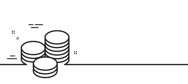 Ikona Linii Monet Znak Waluty Bankowej Symbol Gotówki Minimalne Tło — Wektor stockowy