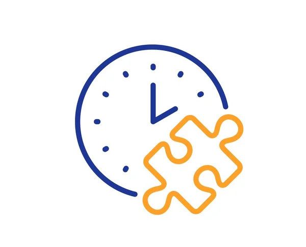 Puzzle Icône Ligne Temps Pièce Puzzle Avec Signe Horloge Symbole — Image vectorielle