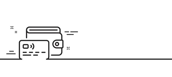 Brieftaschensymbol Geldbörse Mit Kreditkartenzeichen Cash Budget Symbol Minimale Zeilenillustration Hintergrund — Stockvektor