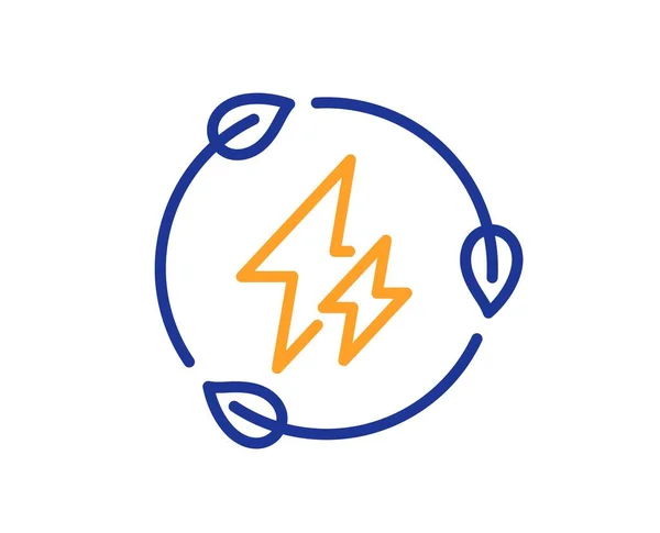 Symbol Für Grüne Stromtrassen Blatt Energieleistung Zeichen Blitz Symbol Bunte — Stockvektor