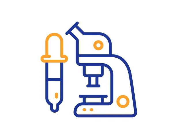 Значок Линии Микроскопа Знак Лабораторного Оборудования Символ Научного Инструмента Красочный — стоковый вектор
