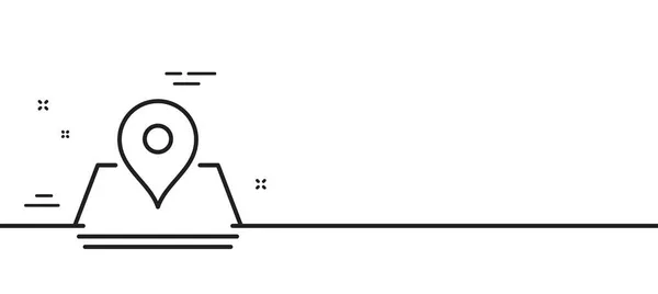 Icône Ligne Carte Signe Point Départ Symbole Pointeur Emplacement Voyage — Image vectorielle