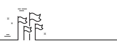 Bayrak çizgisi simgesi. Gol başarı işareti. Liderlik sembolü. Asgari çizgi çizimi arka planı. Bayrak çizgisi simge pankartı. Beyaz ağ şablonu konsepti. Vektör