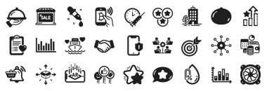 Macadamia nut, Multichannel, Favori sohbet simgeleri gibi basit simgeler. Bar diyagramı, hasta geçmişi gibi. Balayı gezisi, kıdemli yıldızlar, bütçe hesapları. Piyasa satışı. Vektör