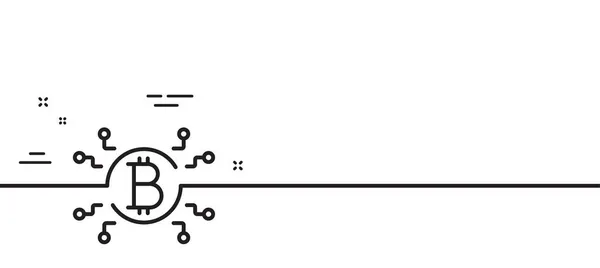 Bitcoin Icône Ligne Système Crypto Monnaie Schéma Signe Crypto Symbole — Image vectorielle