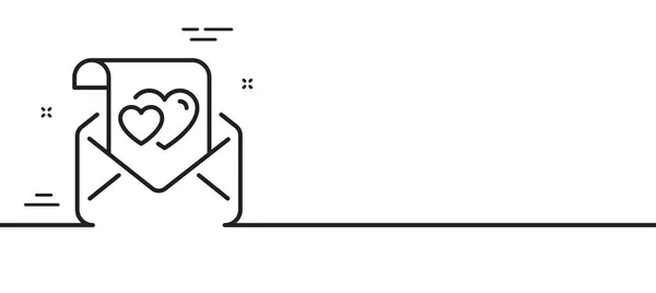 Ikona Řádku Milostného Dopisu Valentýn Symbol Párových Vztahů Minimální Čára — Stockový vektor