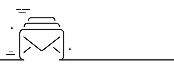 邮线图标 新消息通信标志 Mail符号 最小线条图解背景 邮线图标图案横幅 白色网络模板的概念 — 图库矢量图片