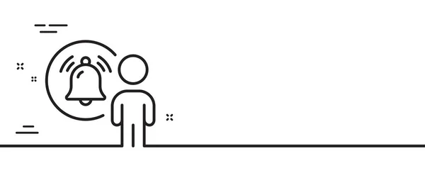 Ikonen För Användaranmälan Larmklockans Påminnelsemärke Meddelandevarningssymbol Minimal Linje Illustration Bakgrund — Stock vektor